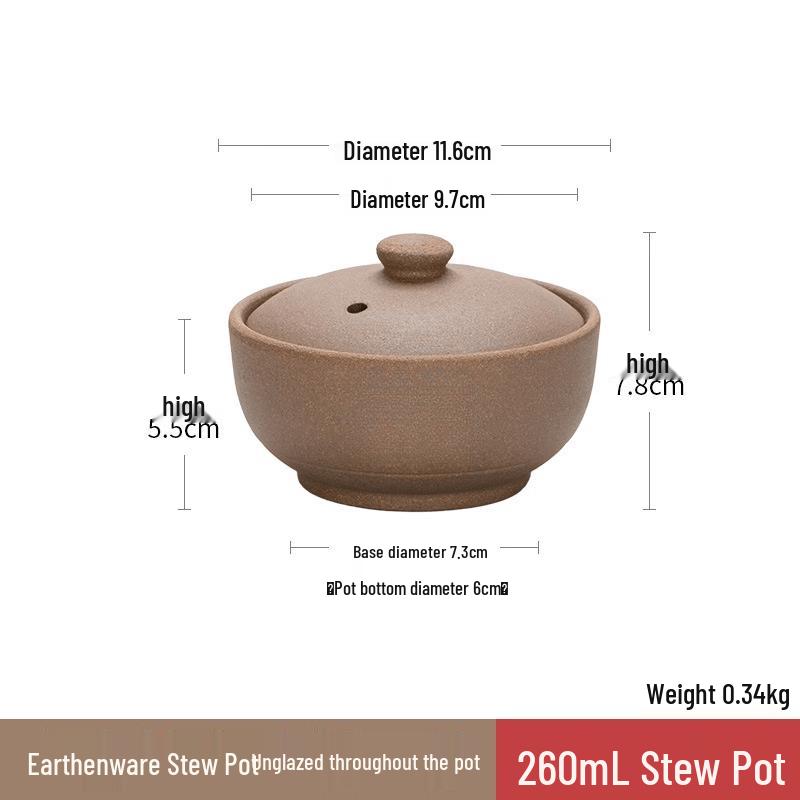 Wutuo Mini Unglazed Clay Stew Pot