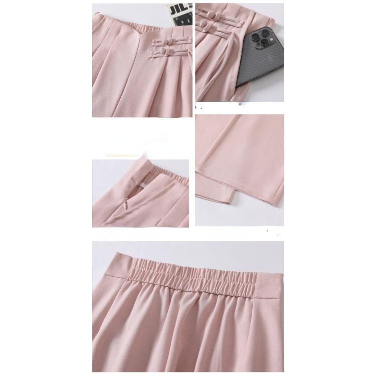 Pantalones anchos de lino elegantes y cómodos para mujer, de cintura alta y perfectos para el verano