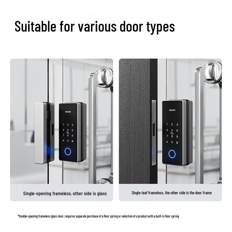 Deli AL107 Smart Glass Door Fingerprint Password Lock CN plug (adapter included)