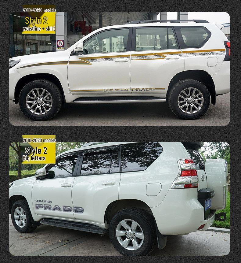 Toyota Prado 10-22 Models Car Body Color Stripe Decal Waistline Sticker.