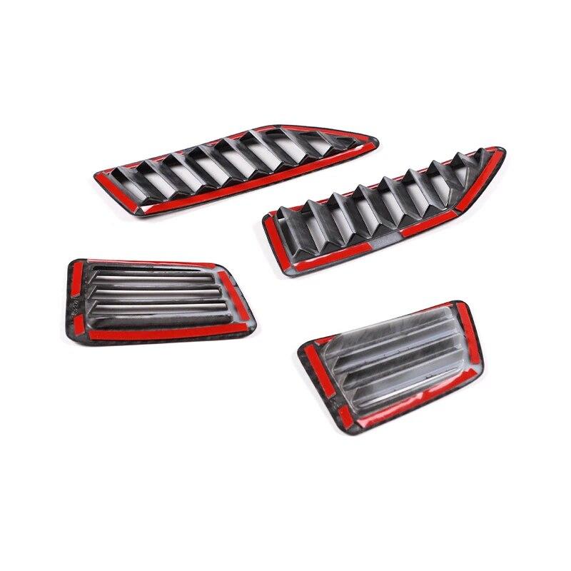 4pcs/Set Car Dashboard Air Conditioning Outlet Frame Cover Trim Fit For Ford Ranger Wildtrak 2015- Auto Interior Accessories