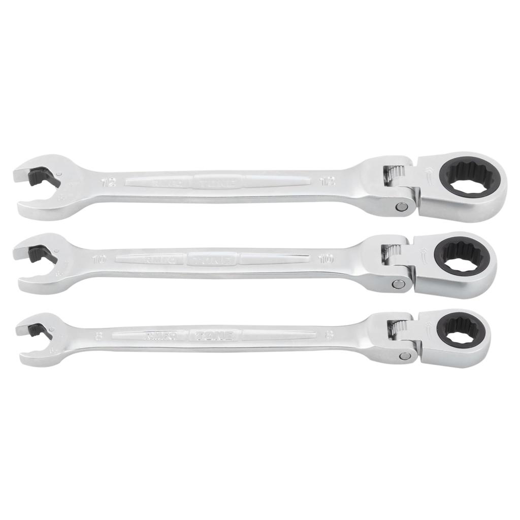 TONE Swing Quick Ratchet Box Wrench Set RMFQ300 3 položky Obsah