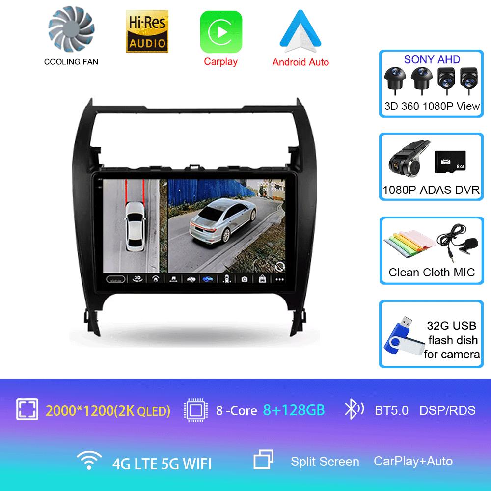 Car Radio Android 14 Carplay Auto For Toyota Camry 7 XV 50 55 2012 - 2017 Navigation GPS Multimedia Player video Stereo WIFI+4G