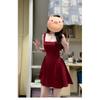 Summer Casual Women's Clothing Style Temperament Waist Short Skirt New Small Red Suspender Dress
