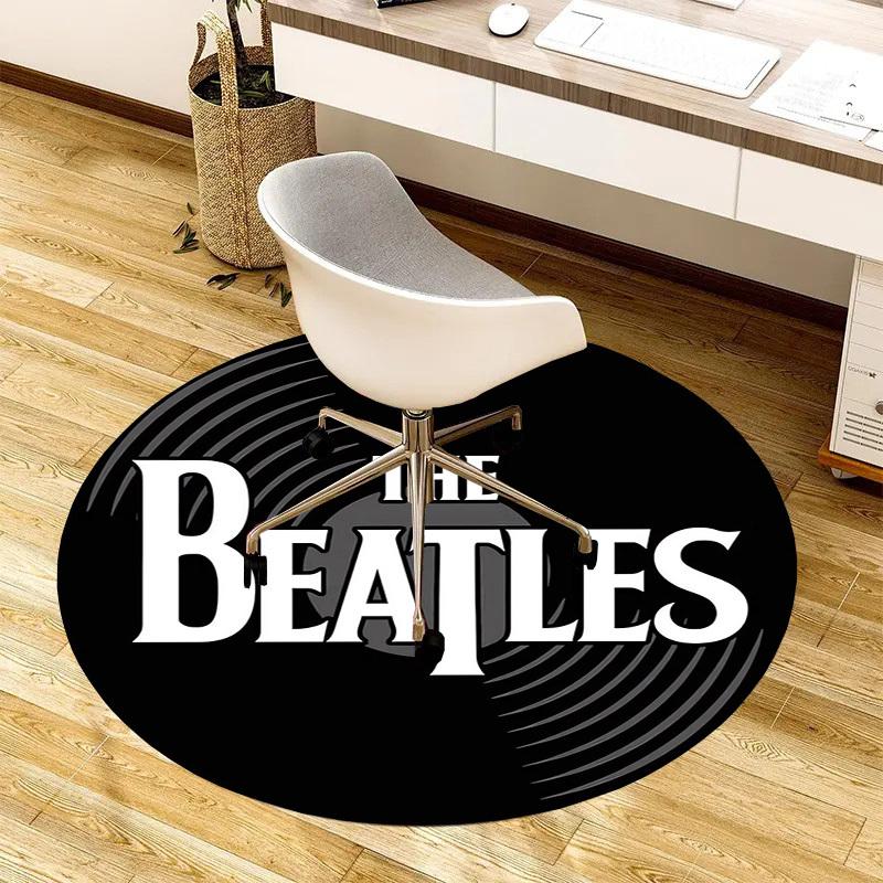1pc The Beatles logo Round carpet, Made of Polyester,Perfect for Decorating Office Chairs, Living Rooms,Vibrant Decorative Rug