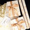 43x300cm Gilded Christmas Gift Wrapping Paper Christmas Snowflake Bow Flower Bouquet Packaging Paper for Party Decorations