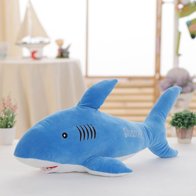 Plush Toy Shark Doll White Shark Rag Doll Long Dolphin Throw Pillow Creative Girl Birthday Gift Children'S Doll