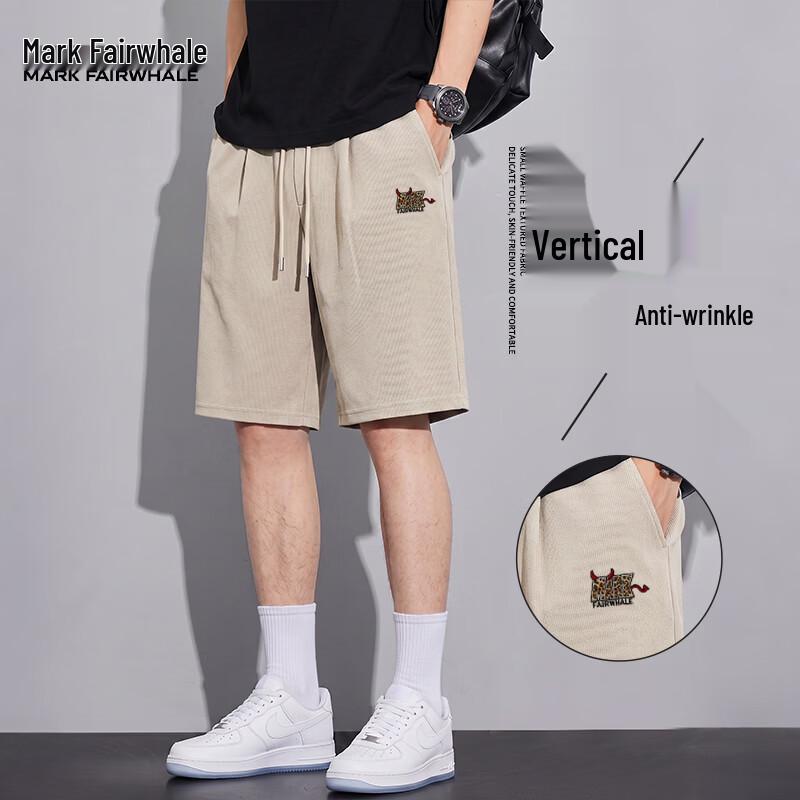 MARK FAIRWHALE Men s Waffle Casual Shorts L