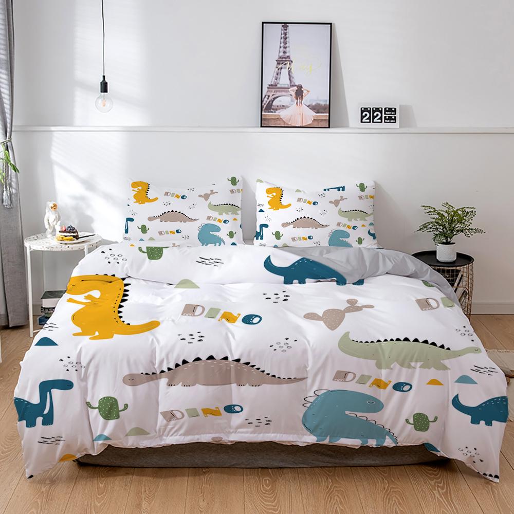 Comforter 3D - Printed Single - Sized Cartoon Dinosaur Family - Themed For Boys' Kids Bedclothes