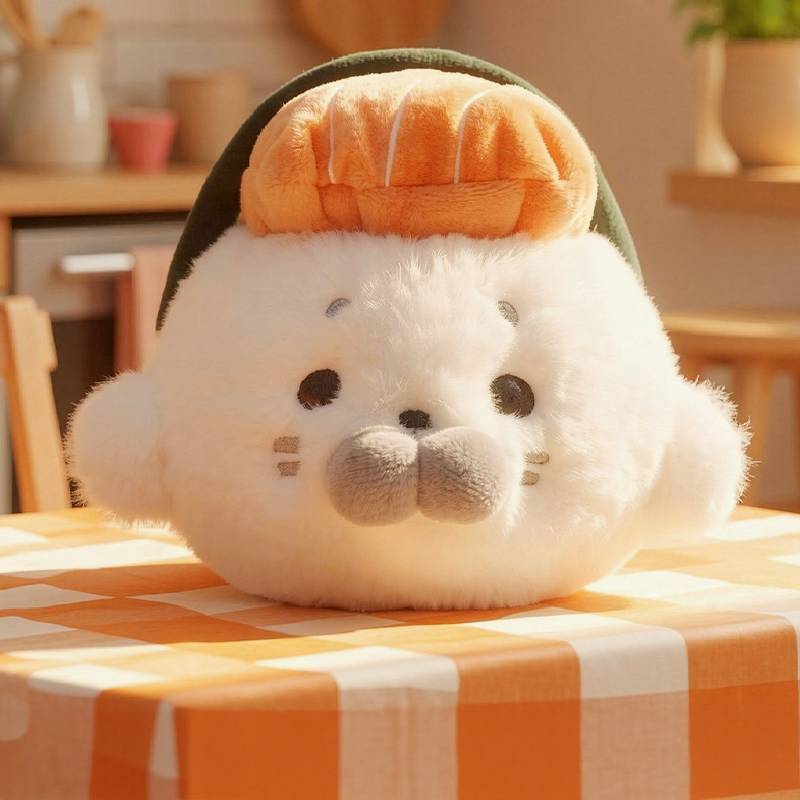 Plush Salmon Seal Toy With Soft Polyester Filling For Kids And Teens Birthday Gift