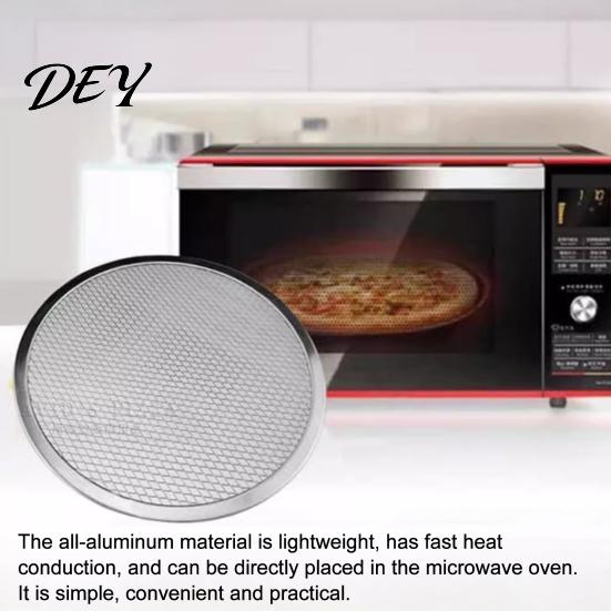 Home Baking Accessories Aluminum Alloy Pizza Screen, Non Stick Mesh Pan, Making Supplies Round Crisper Tray for Oven Kitchen Restaurant Pan