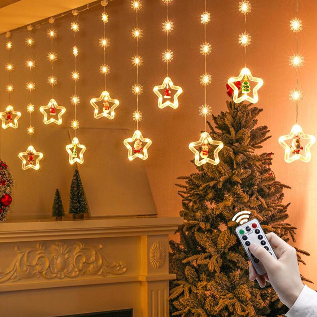 Christmas String Lights Snowflake Fairy Warm White for Party Bedroom