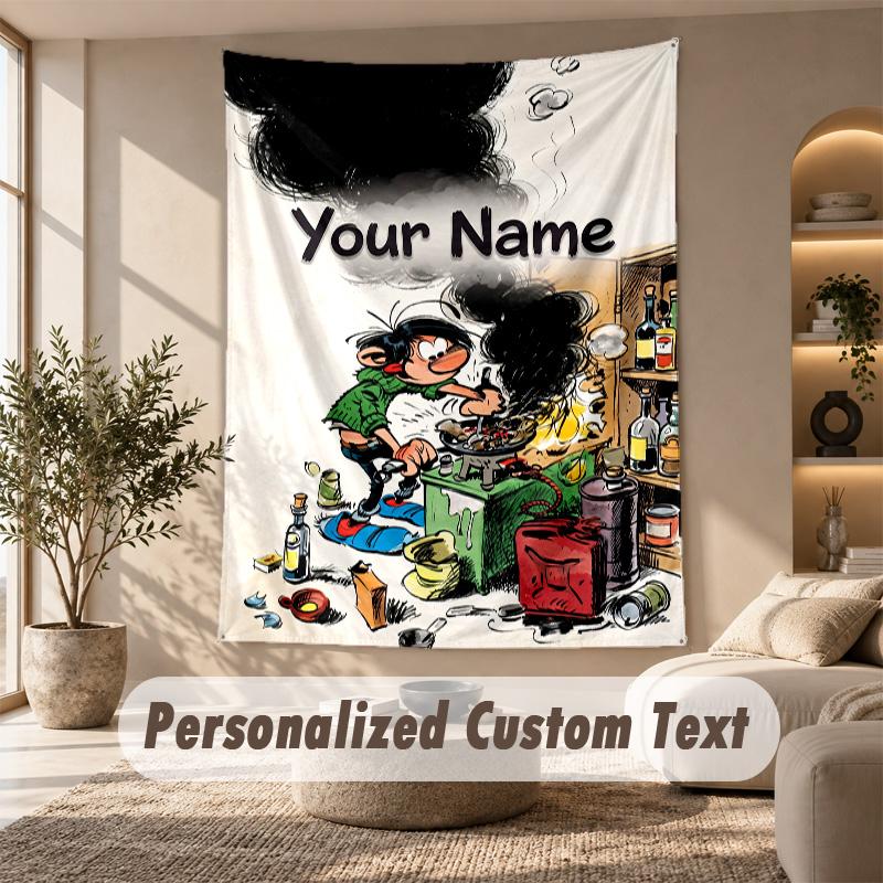 Tapestry Custom Name Text, Wall Hanging Tapestry Home Room DecorGaston Lagaffe