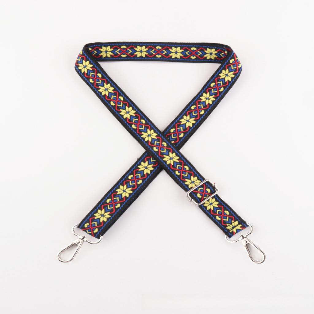 New Color Ethnic Style Jacquard Wide Strap Bag Accessories Bag Single Shoulder Crossbody Thickened Burden Reduction Long Strap