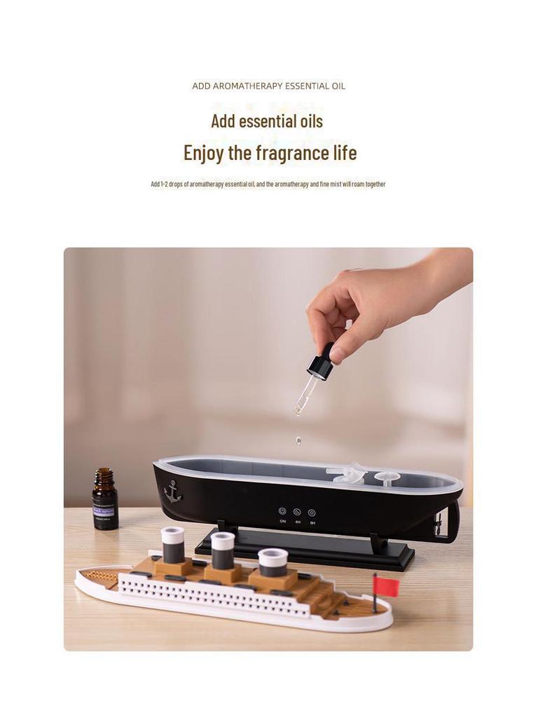 Ship Smoke Ring Aromatherapy Humidifier - 2025 Cruise Ship Model Ultrasonic Spray Gift