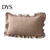 Quadratischer Schlafsofa-Deko-Rüschen-Kissenbezug, Baumwoll-Karomuster-Hülle mit Rüschenrand, 18x18 Unifarbene Kissen Zoll 20x12 Dekorative Hülle für