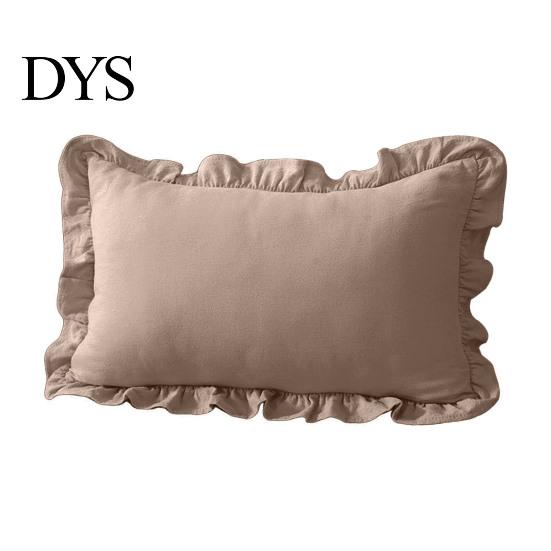 Quadratischer Schlafsofa-Deko-Rüschen-Kissenbezug, Baumwoll-Karomuster-Hülle mit Rüschenrand, 18x18 Unifarbene Kissen Zoll 20x12 Dekorative Hülle für