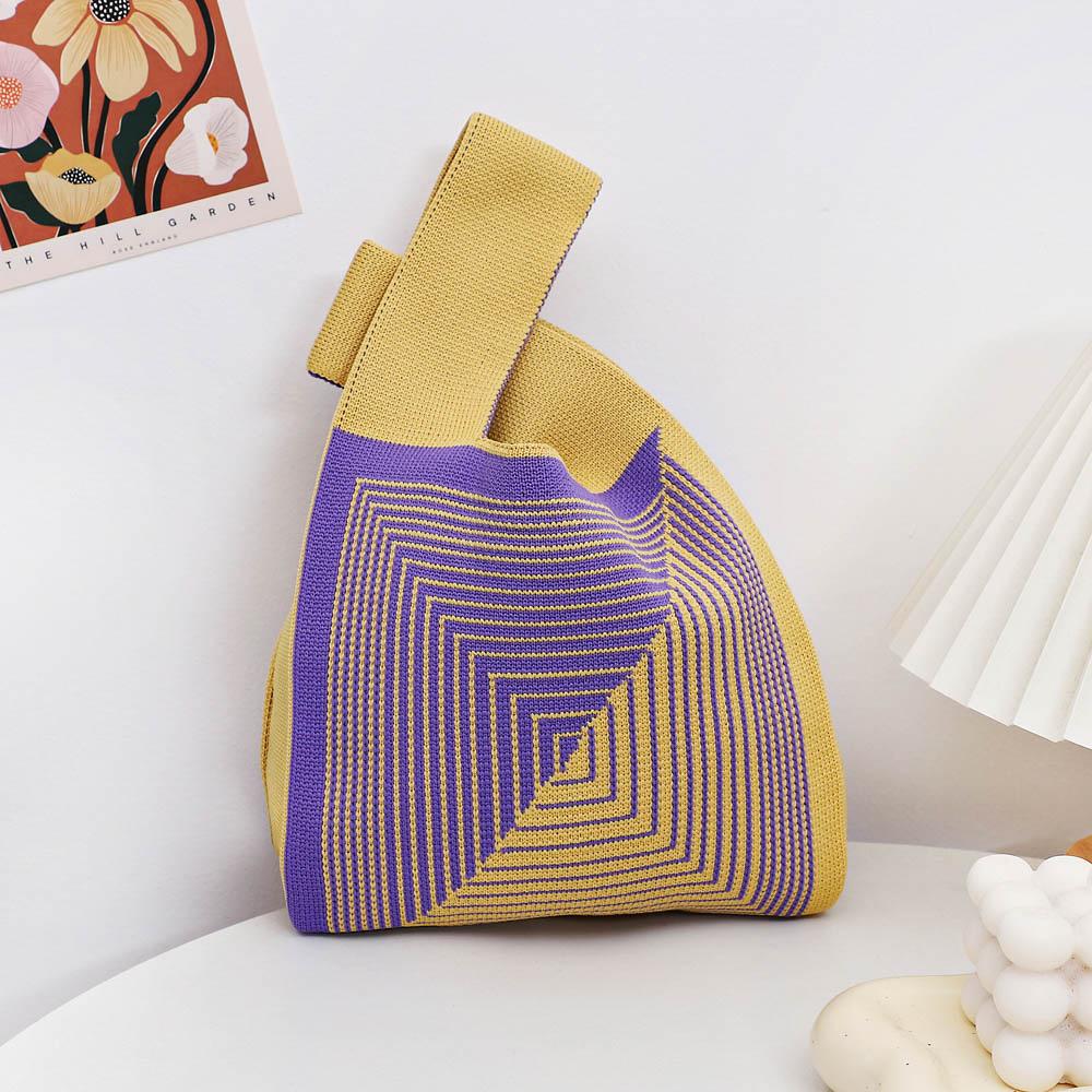 Large Capacity Knitted Bag Women'S Knitted Handbag Tote Bag Portable Storage For Outdoor Use Soft Woven Versatile And Cute Bag