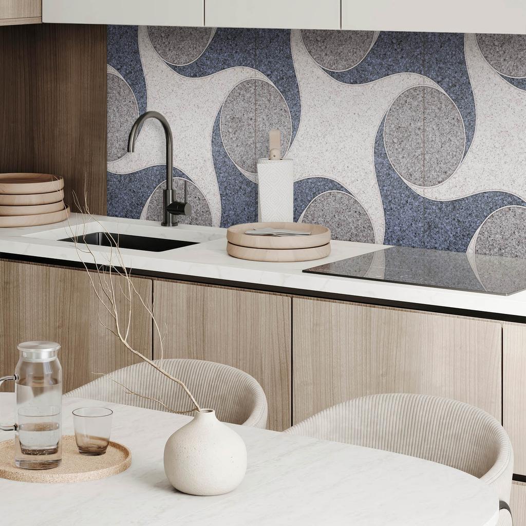 Ready To Install Vinyl Panel With Decorative Print 120X60 Cm Abstract Mosaic Pattern