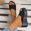 Ciabatte Estive Intrecciate a Rete con Zeppa Fondo Spesso Taglia Grande Open-Toe Muffin Fresche da Donna Desiderio