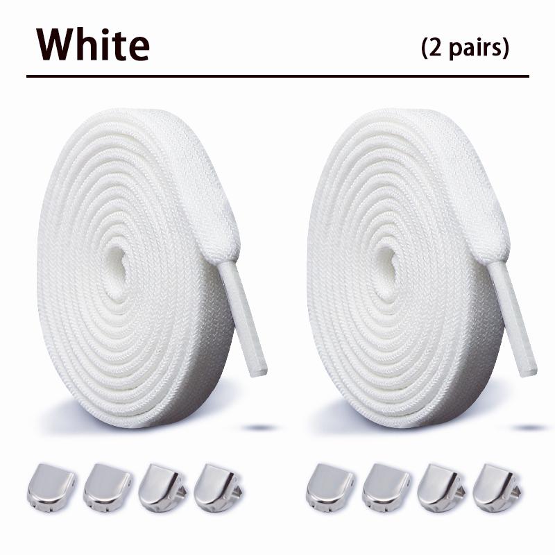 2Pair Double-layer elastic 8mm Flat Shoelace Shoes Accessories No Tie Shoe laces Quality Elastic Laces Sneakers Tennis Shoelaces