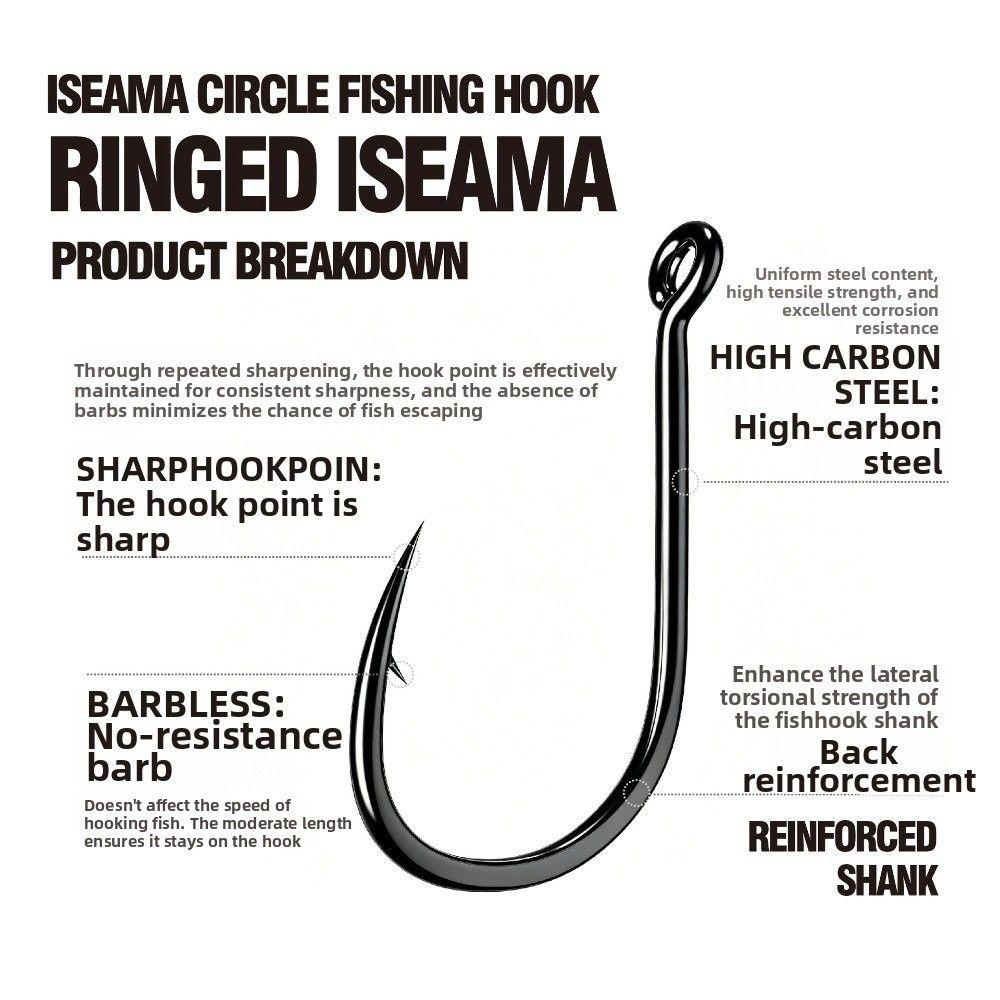 100pcs Sharp Fishing Hook 100Pcs Carp Hook Strong Ringed Eye Hook  Saltwater