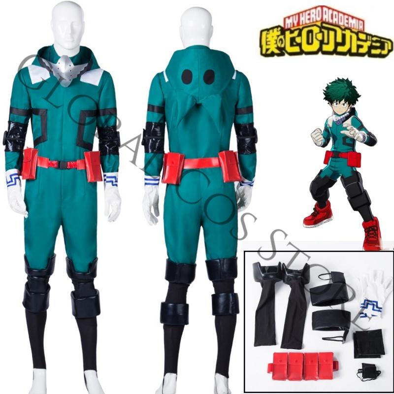 Anime tēls Midoriya Izuku Zaļš uzvalks