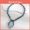 Ethnic Boho Necklace For Women Geometric Water Drop Pendant With Resin Dangle Jewelry