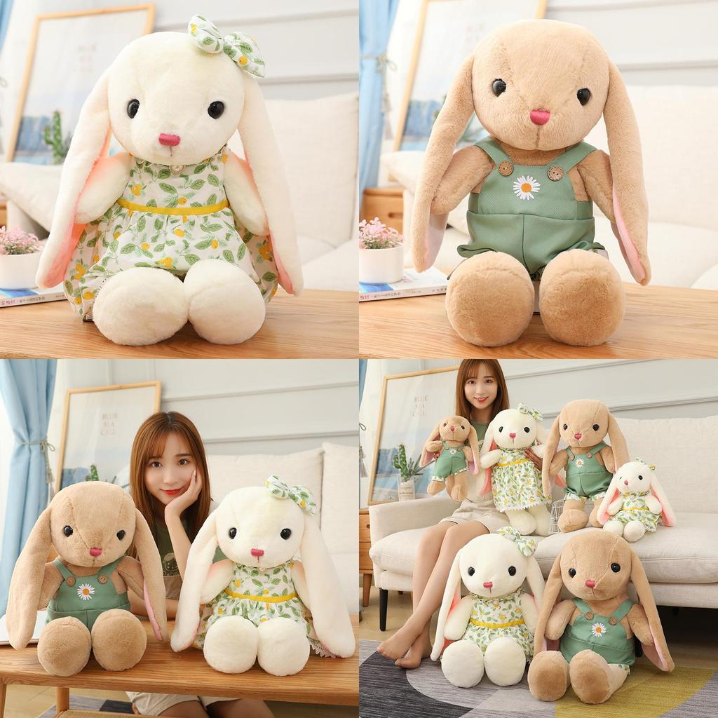 Adorable Plush Rabbit Toy Soft Stuffed Animal Doll For Couples Birthday Gift