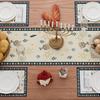 XCHI Happy Hanukkah Chanukah Menorah Six-Pointed Star Doves Table Runner Table Decoration for Party Home Kitchen Dining Holiday Decor 13x72 Inch