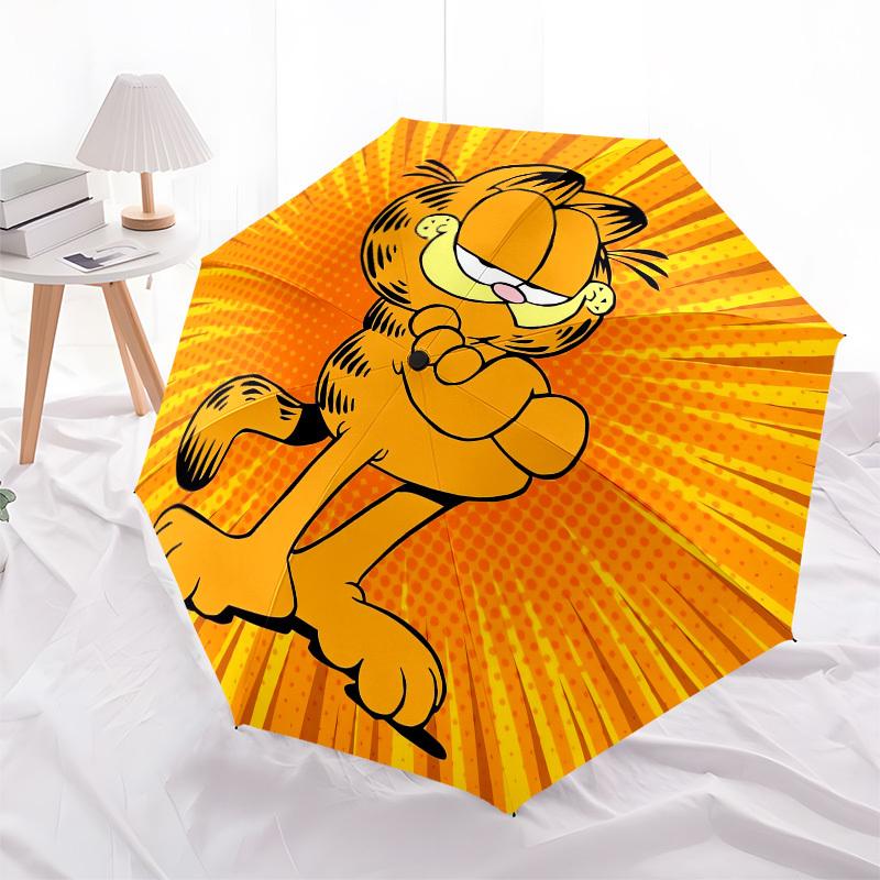 1pc Garfield Comic Circle Umbrella with Plastic Handle,Suitable for All Seasons Home Travel Outdoor UmbrellaM896