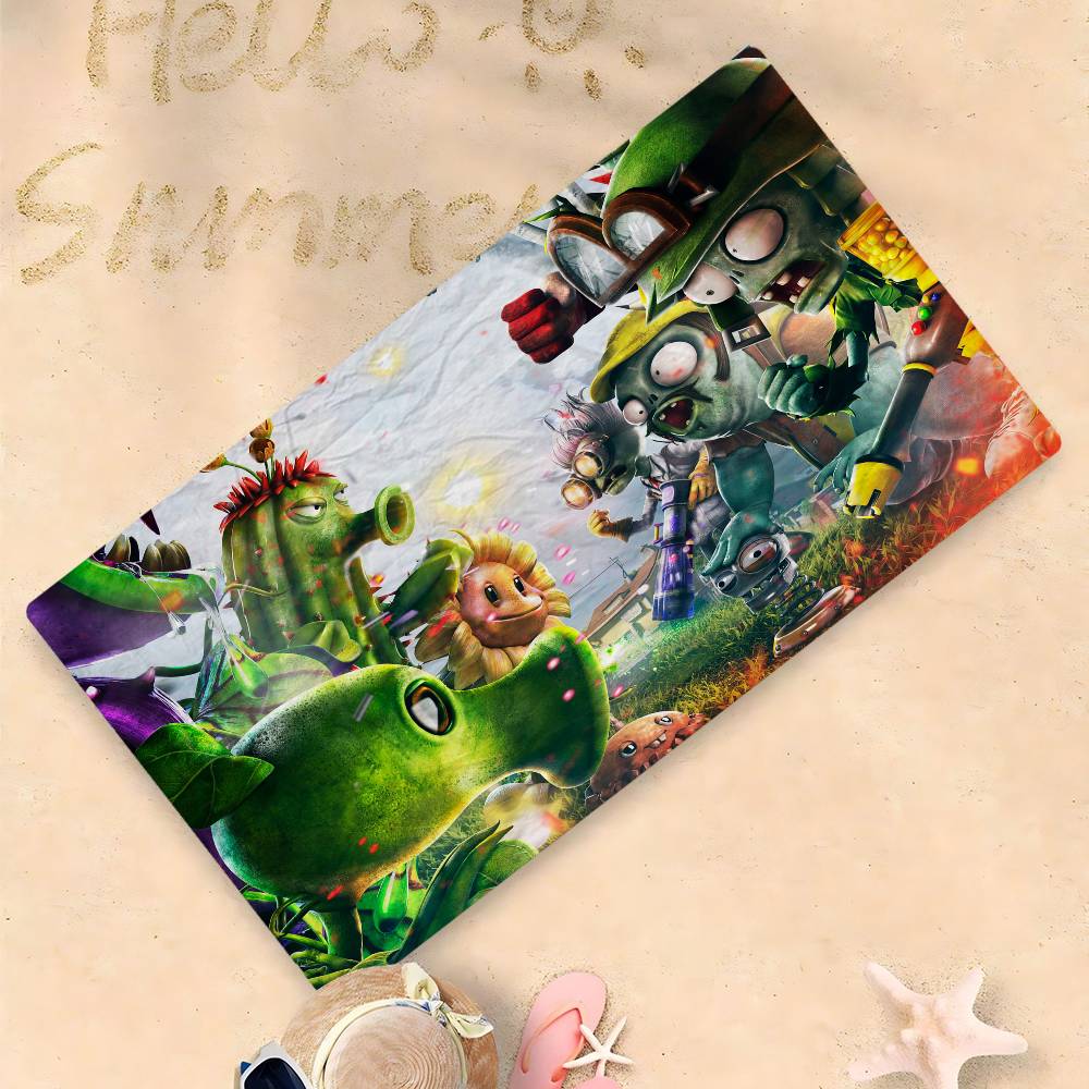 Classic Game P-Plants Vs Z-Zombies Microfiber Blanket Quick Drying Beach Towels Oversized Printing Super Absorbent Pool Towel