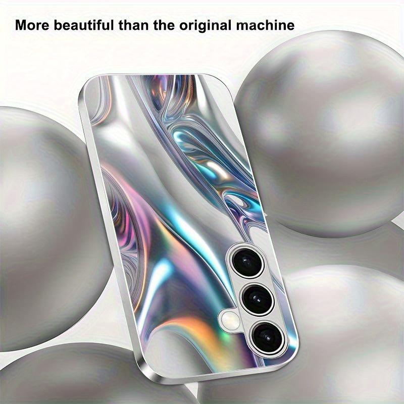 Laser Crystal Fluid Plated Glass Design Phone Case Phone Case Suitable for Samsung Galaxy S26 S25 S24 S22 S21 S20 FE/Ultra/Plus