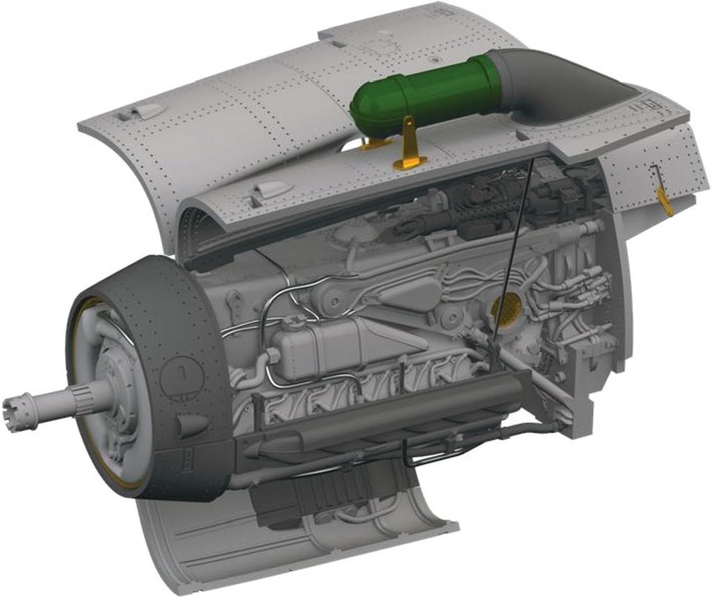 Eduard 1/72 Brassin Messerschmitt Bf109G-2/G-4 Engine (for Eduard) Plastic Model Kit Parts EDU672353