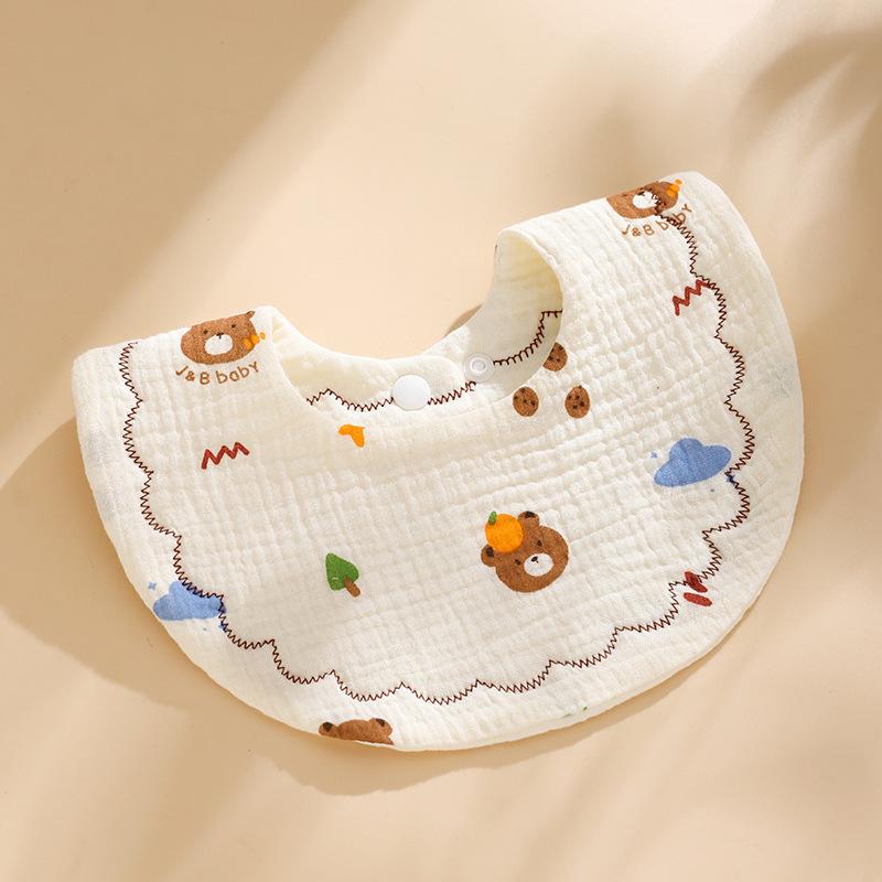 Pure Cotton Baby Bib: Six-Layer Soft Gauze, Cute and Comfortable for Infants