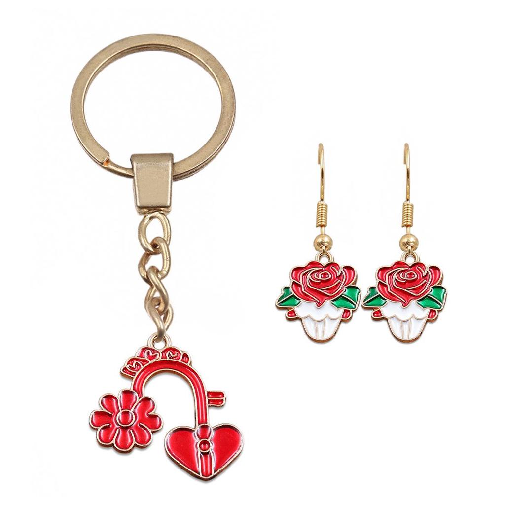 16 Styles KC Gold Drop Oil Fresh Flower Valentine's Day Pendant Charms - Premium and Creative Ornaments
