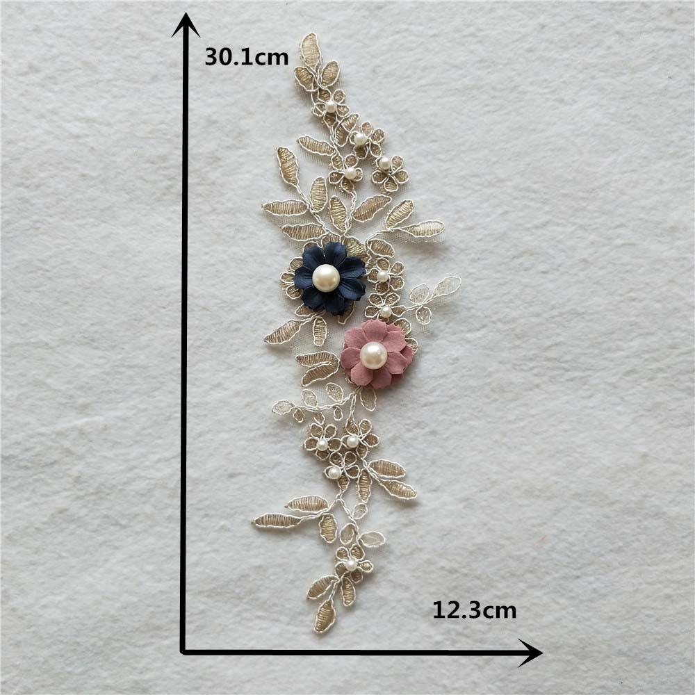 

Mesh Sticky Flower Polyester Embroidery Handmade Beads Single Flower With Drill Diy Sewing Decoration With Clothing Accessories Style 1180 (1 piece)