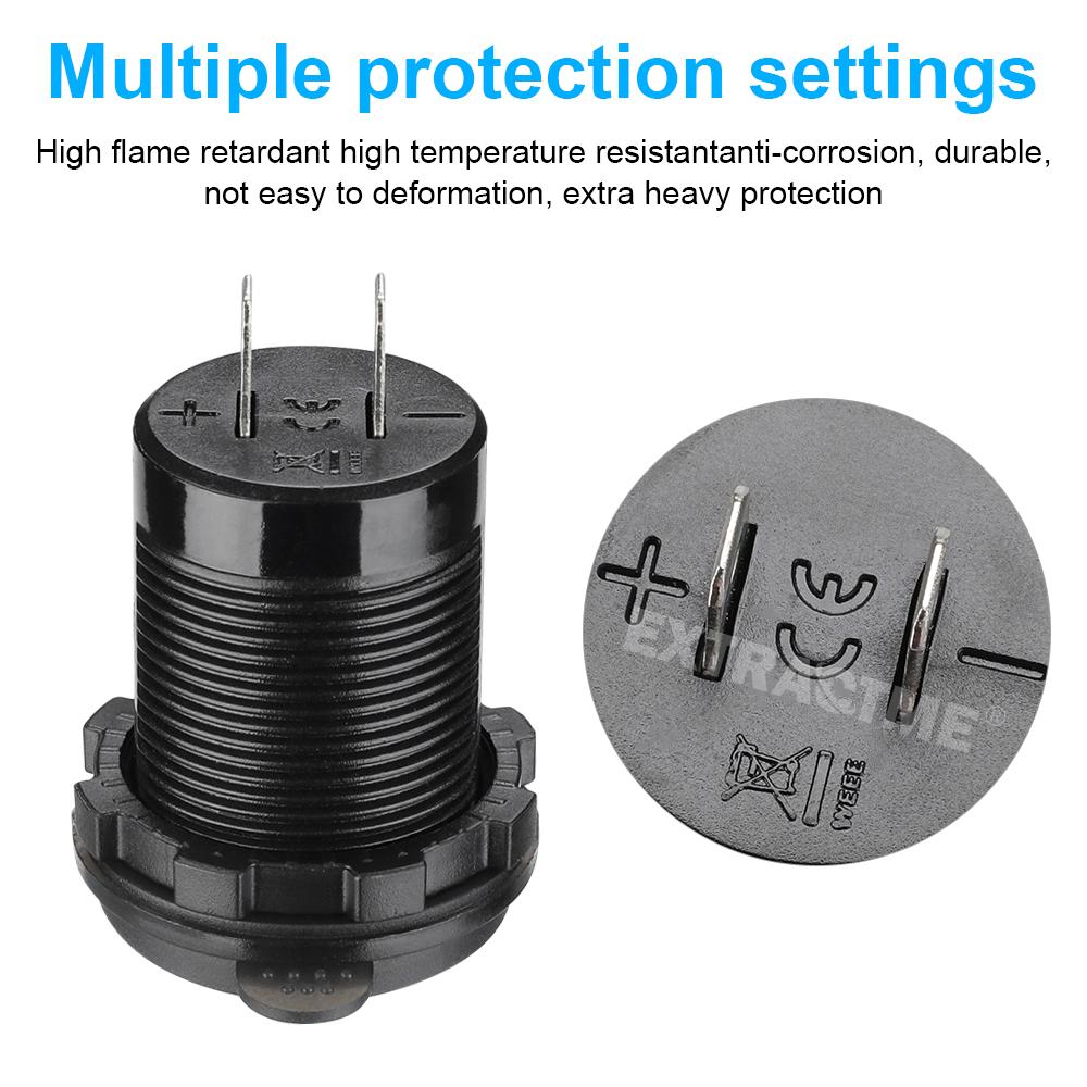 Extractme 4.2A Car Charger Dual USB Socket Power Plug Fast Charge 12V 24V LED Voltmeter Waterproof Moto Auto Splitter Adapter