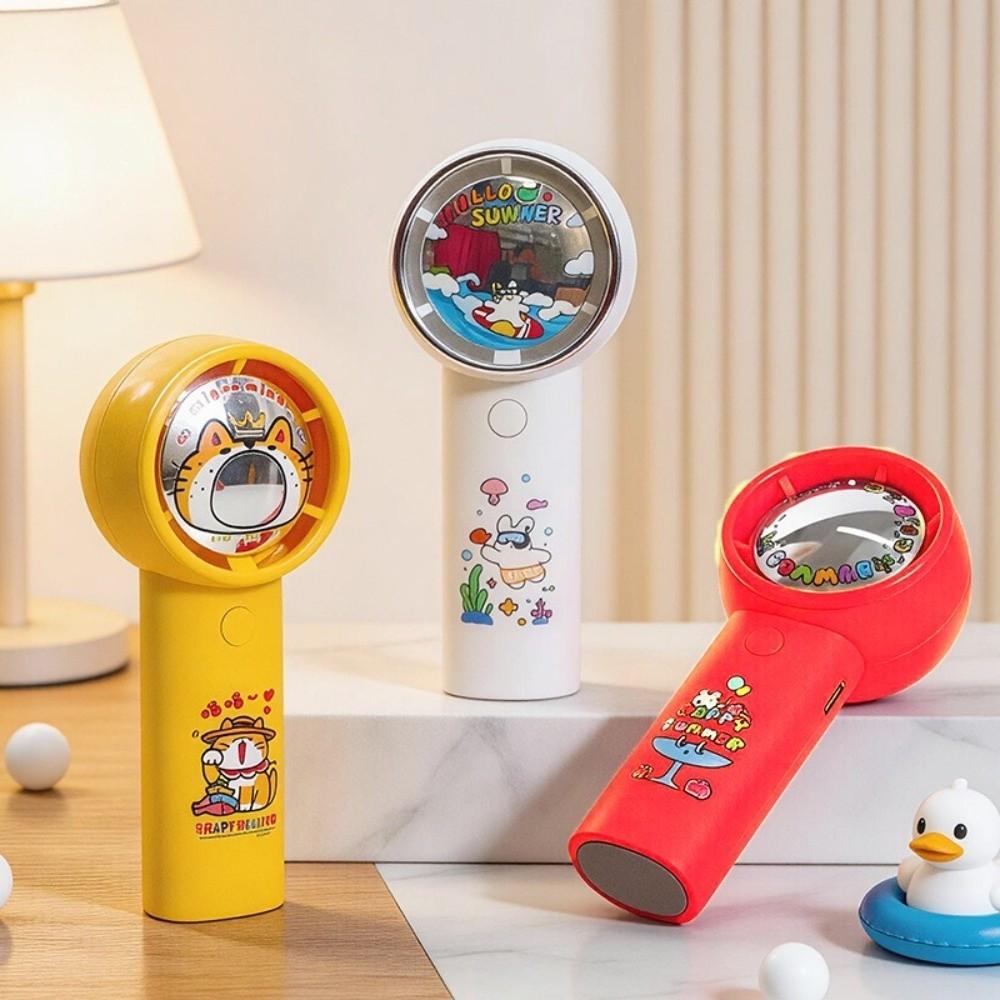 Cartoon Graffiti Turbo Fan 3 Speed Levels Pocket Fan Funny Mini Handheld Fan Summer