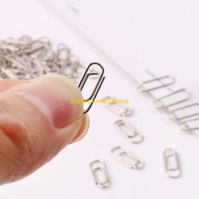 W89C 50Pcs Small Mini Metal Paper Clips Bookmarks Photos Letter Binder Clip School