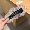 Hair Pin Strong Clamping Force Transparent Mesh Lace Clip with Cherry Decoration Half-Tied Hair Buns Side Hair Accessory