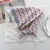 Korean ins retro polka dot small square scarf female 1116 spring and summer decorative versatile cotton small silk scarf tied hair streamer