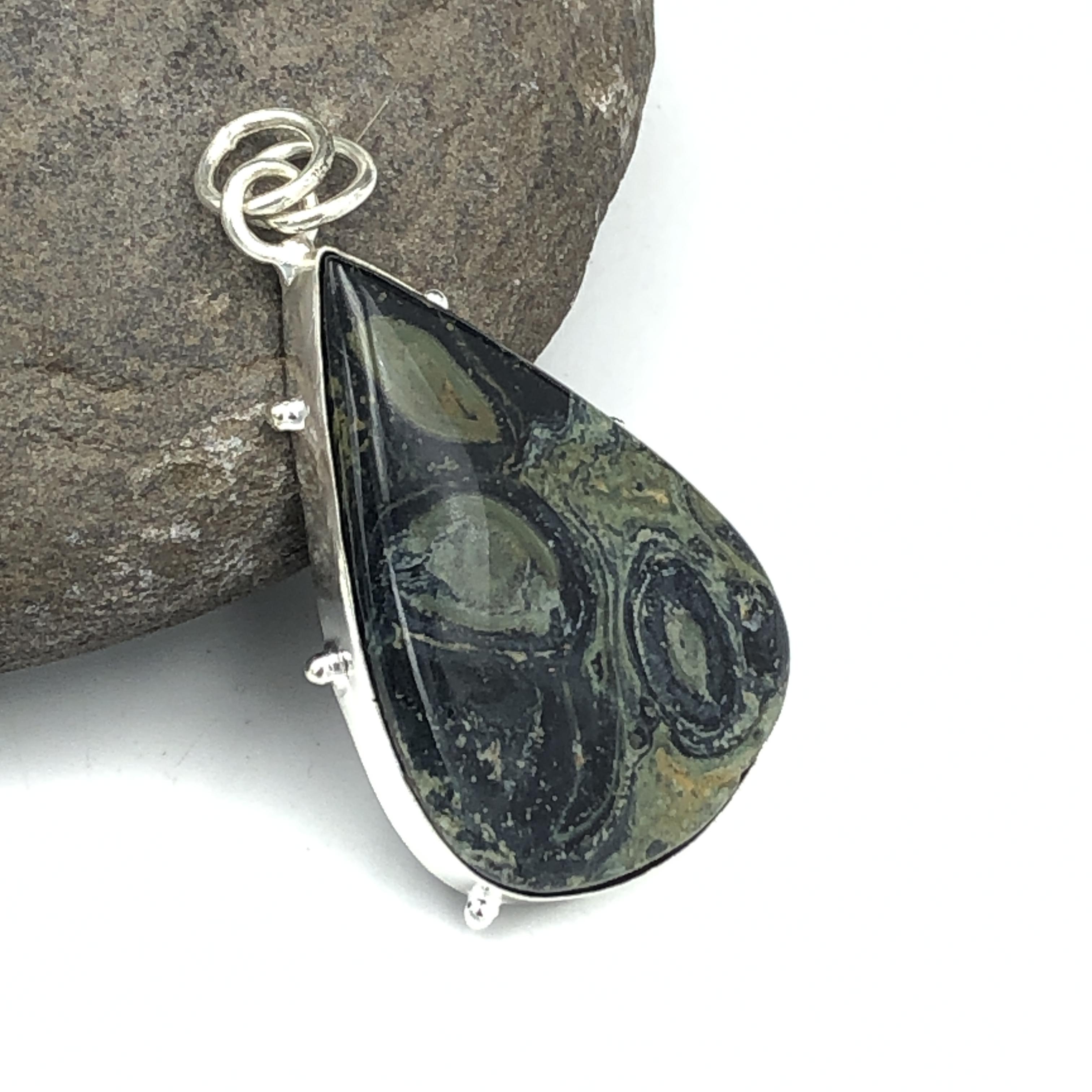 Natural Kambaba Jasper Gemstone 925 Sterling Silver Jewelry Designer Pendant 2  AJP-217