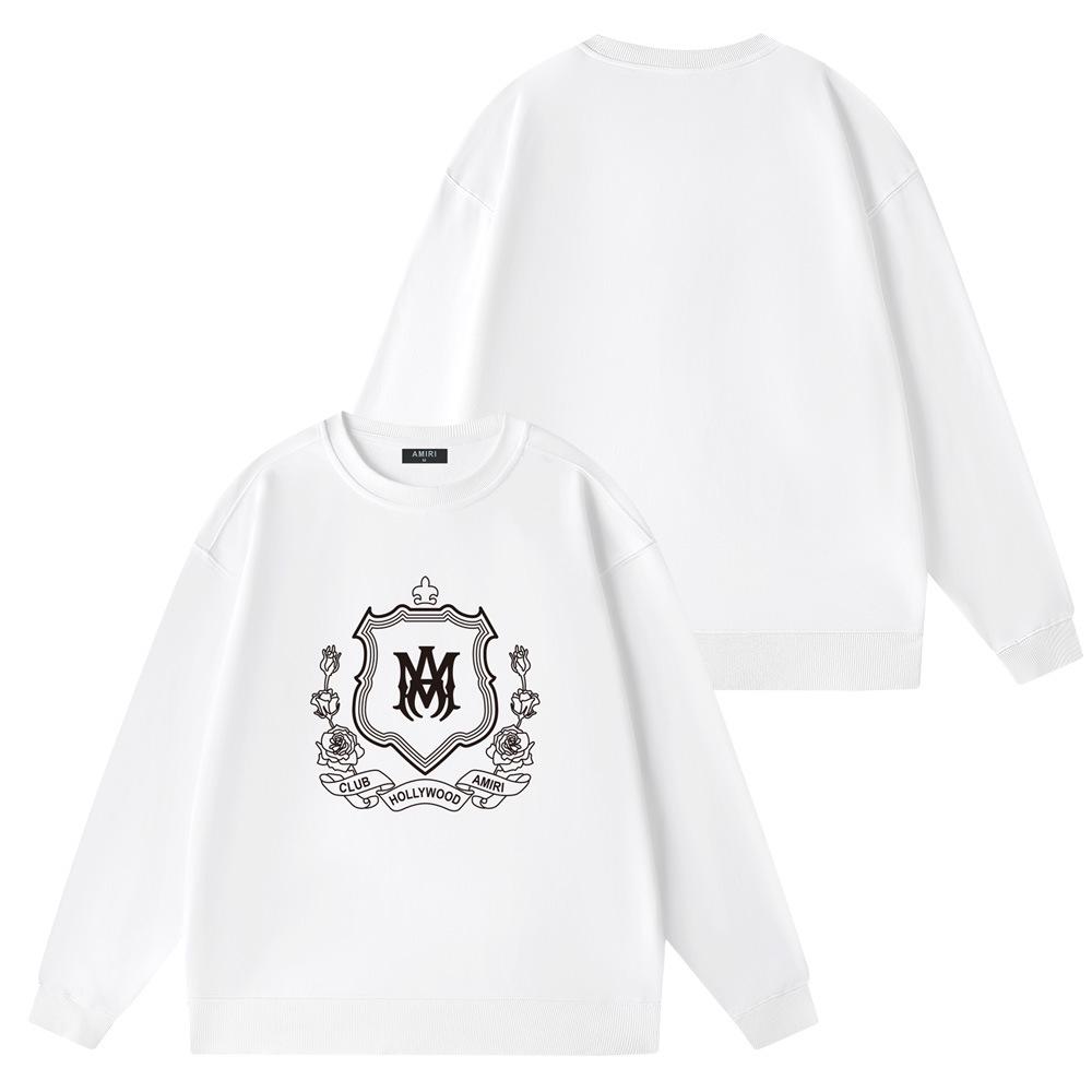 Amiri Unisex Round Neck Sweatshirt - Trendy Letter Print, Autumn/Winter Style.