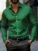 Camisa de Manga Larga con Estampado de Lunares de Moda para Hombre, Popular Camisa Versátil de Estilo Casual de Negocios, Ajuste Delgado, para el Uso Diario y el Desplazamiento, Moderna