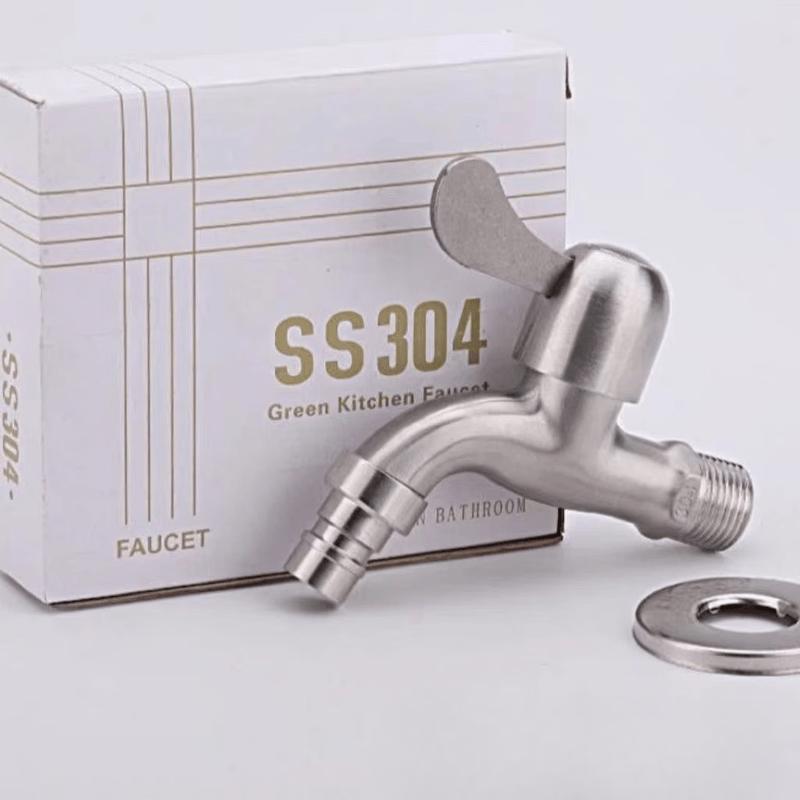 TLXT Brushed Stainless Steel Wall-Mounted Utility Faucet