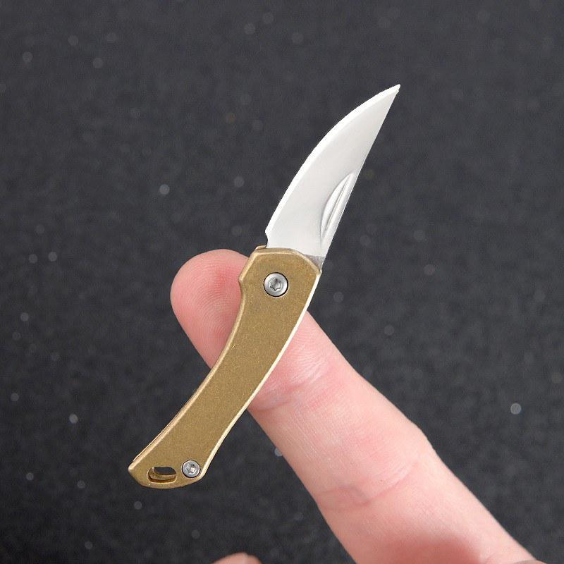 Brass Foding Knife Portable Mini Pocket Knives for Men Gift Keychain Outdoor Survival Multitool EDC For Unpacking Express Boxes