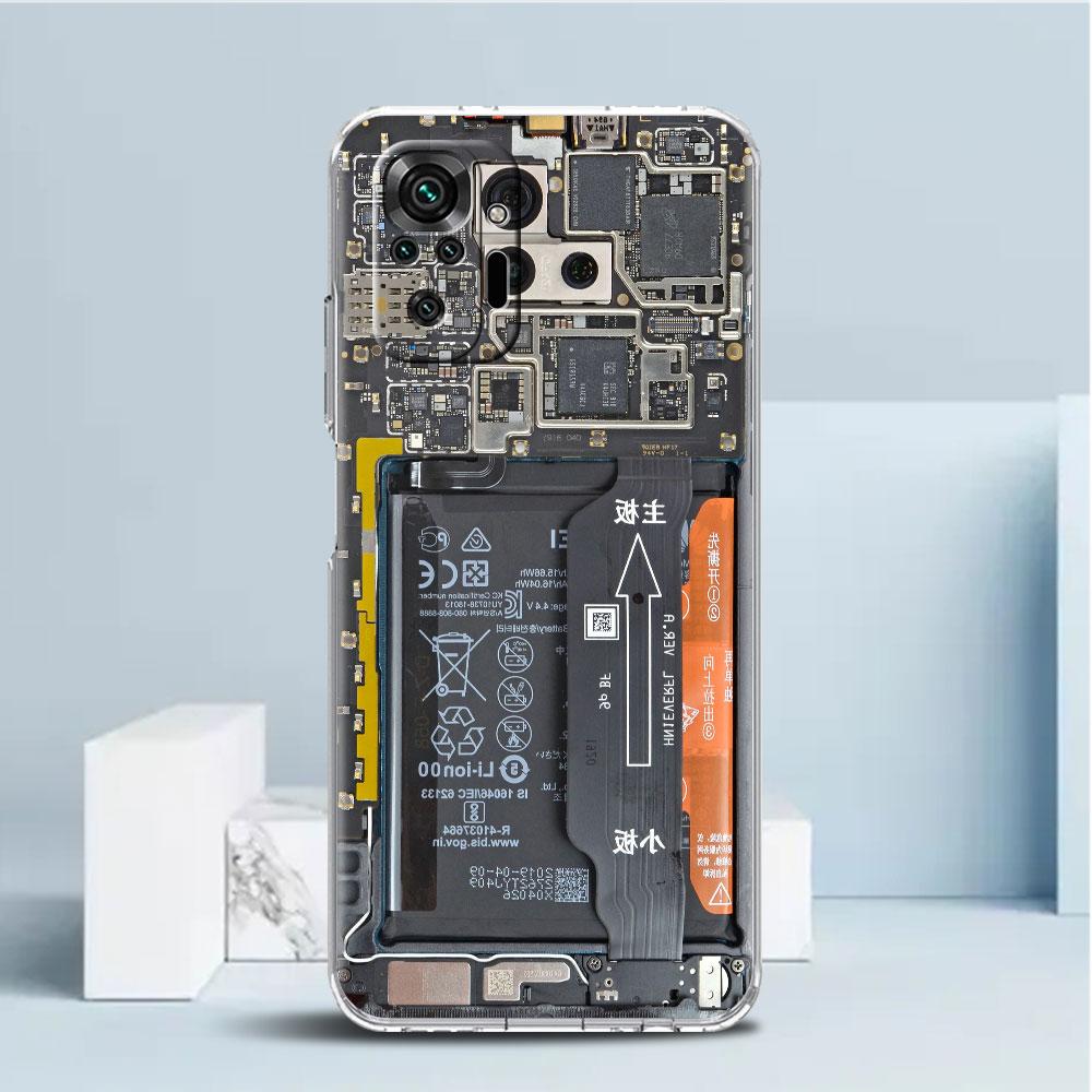Průhledné pouzdro na základní desku pro Xiaomi Redmi Note 11 Pro 10 9 9S 8 8T 7 9A 9C 9T 10 10C K40 Transparentní kryt telefonu