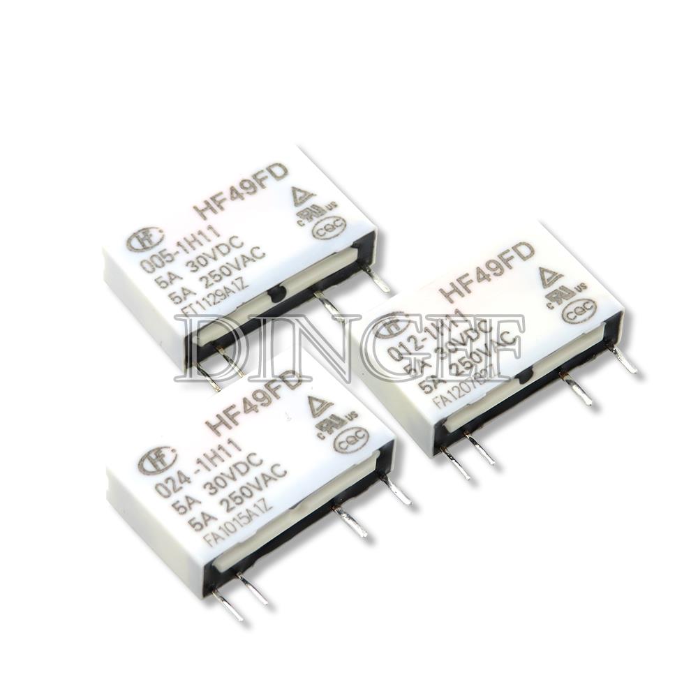 HF49FD HF49FD-005-1H11 HF49FD-012-1H11 HF49FD-024-1H11 Relay HF49FD-005 012 024 1H11 4Pin 5A Relays DC 5V 12V 24V Relays 5