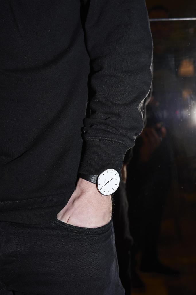 ARNE JACOBSEN CITYHALL 53202-2001 Watch, 40mm, Scandinavian Design, Water Resistant (Quiet Design with No Second Hand), White with Black Leather Strap